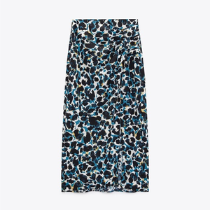 Zara pleated animal print skirt bloggers favorite.‎ Sz M